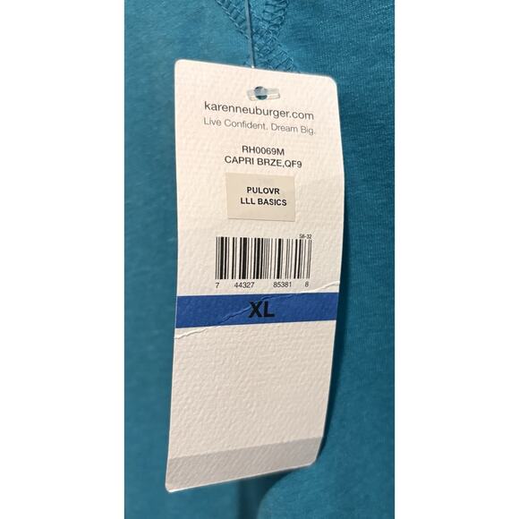 NWT Live Love Lounge Karen Neuburger Women’s Sweatshirt Capri Breeze Blue XL - Picture 5 of 8